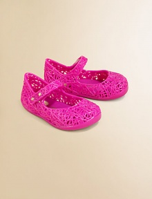 These uniquely adorable updated jelly Mary Janes will surely be her favorite and yours.Grip-tape closurePVC upperPVC liningPVC solePadded insoleMade in Brazil