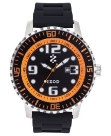 Boost your casual looks with the bright color of this sport watch from Izod.