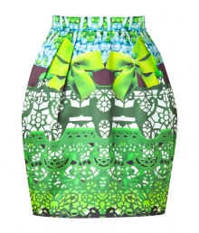 Inject bold style to your day-to-night look with this luxe printed silk tulip skirt from London It designer Mary Katrantzou - Fitted waistband, pleating detail, off-seam pockets, tulip silhouette, all-over graphic print, concealed back zip closure - Wear with a billowy blouse, a bold shoulder blazer, and platform heels