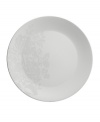 The elegant Bliss salad plates from Monique Lhuillier for Royal Doulton are made for every day, shaped for modern decor and draped with romantic florals in a soft, muted palette.