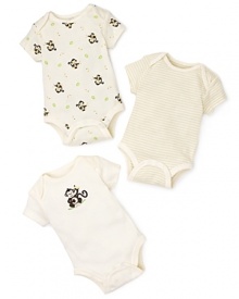 Little Me Infant Boys' Monkey Bodysuits Set of 3 - Sizes 3-9 Months