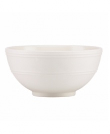 Elegance comes easy with this bowl from kate spade new york's Fair Harbor white dinnerware--perfect for soup, salad or cereal. Durable stoneware in a milky white hue is half glazed, half matte and totally timeless.