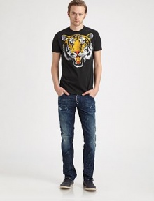 Soft cotton with bold tiger print on the front.Short sleevesCrew necklineCottonMachine washMade in Italy