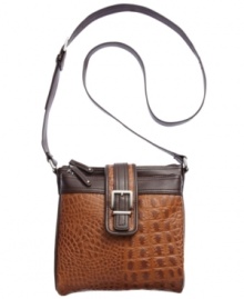 Get organized in the most exotic way with this croc-embossed leather crossbody from Tignanello that's outfitted with a plethora of pockets and compartments to stash your everyday essentials with ease.