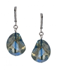 Get the chills in this icy blue style. Kenneth Cole New York's chic drop earrings feature faceted blue glass beads set in mixed metal. Approximate drop: 1 inch.