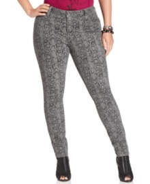 Printed denim is all the rage this season, so score Lucky Brand Jeans' plus size skinny jeans-- the snakeskin design is super-sexy!