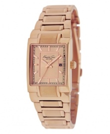 Gorgeous rose-gold tones grace this ladylike watch from Kenneth Cole New York.