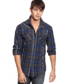 Stay on-trend with this Western-inspired shirt from Kenneth Cole Reaction.