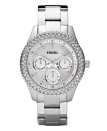 Inspired by menswear and glammed up with glitz, this Stella watch by Fossil is uniquely yours.