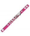 A testament of truth. BCBGeneration's Tough Love bracelet is made of painted pink leather and features silver-tone letters and a snap closure. Approximate length: 8 inches.