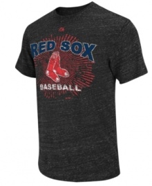 Score a home run in your casual wardrobe -- this Boston Red Sox fashion tee from Majestic steps up to the plate and knocks it out of the park.