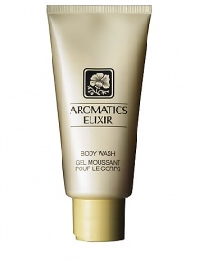 A shimmering gold gel that gently washes the body with fragrance. For shower or bath. 6.7 oz. 