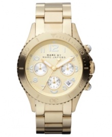 Precision gets glamorous with this golden chronograph watch from Marc by Marc Jacobs.