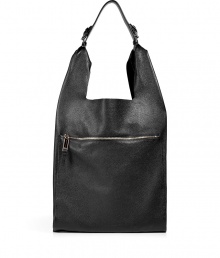 Inject bold style to your off-duty look with this colorful leather shoulder from Jil Sander - Modernized hobo style with adjustable shoulder strap, front zip pocket, large fold out internal pocket - Perfect for weekend chic or stylish travel