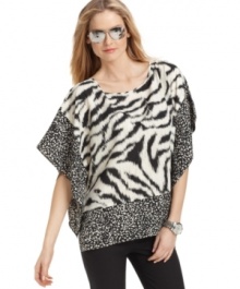 Add safari-style to your spring wardrobe with this animal-printed petite MICHAEL Michael Kors top -- perfect for a chic weekend look!