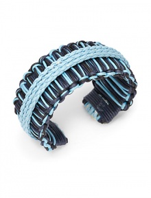 THE LOOKWoven designFaux leather braided detailDyed rope settingTHE MEASUREMENTWidth, about 1.25ORIGINMade in USA