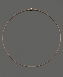 A little accent, a lasting impression. Cable chain necklace in 14k rose gold. Approximate length: 17-3/4 inches.