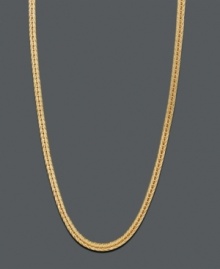 A simple layer of sophistication. This rich necklace features a foxtail chain set in 14k gold. Approximate length: 18 inches. Approximate width: 1.3 mm.