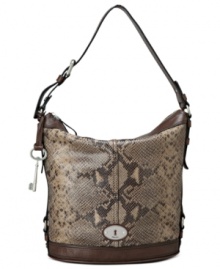 Express your allure for the exotic with this posh, python print silhouette from Fossil. Sumptuous leather is accented with custom hardware and buckle accents. It's an edgy and elegant way to carry all your day-to-day essentials.