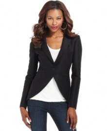 Menswear-inspired but totally feminine, BCBGMAXAZRIA's chic tailcoat blazer adds tuxedo-ed flair to everything from jeans and tee to a sexy sequined dress.