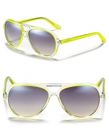 MICHAEL Michael Kors keeps it cool with retro-inspired aviators featuring clear colorblock frames.