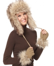 Cold weather can't touch you. Outlast the chill with this seriously striking faux fur trapper hat by MICHAEL Michael Kors.