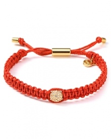 Tie on bold style with this wrap bracelet from MICHAEL Michael Kors. Crafted from woven cord and accented by a fireball station, it perfects effortless glamor.