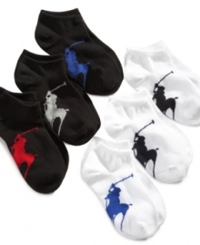 Keep it low profile with these ped socks from Ralph Lauren, comfy style that keeps the socks out of sight.