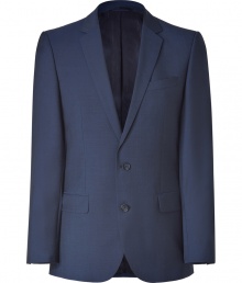 Add instant elegance to your workweek look with this sophisticated blazer from Hugo - Narrow lapels, two-button closure, single chest pocket, front flap pockets, slim fit, double back vent - Pair with matching pants and a striped button down