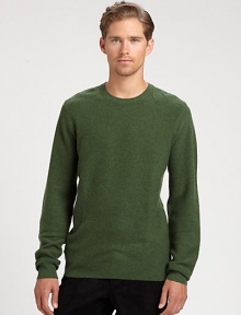 EXCLUSIVELY OURS. A simple, slim-fit silhouette shaped in superior Scottish cashmere defines this military-inspired design.CrewneckRibbed knit cuffs and hemCashmereDry cleanImported