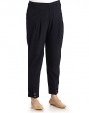 THE LOOKSport pant styling in a draped woven fabricWaistband with elasticized side knit insets and snap closeZip flyFront yokeAngled front pocketsSoft front pleatsBack patch pocketsEasy legWide, smocked snap cuffsTHE FITRise, about 10½Inseam, about 30THE MATERIAL95% polyester/5% elastaneCARE & ORIGINHand washImported