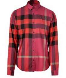 Effortless and iconic with its oversized check, Burberry Brits classic cotton button-down lends a characteristic cool edge to every outfit - Small pointed collar, long sleeves, buttoned cuffs, button-down front, shirttail hemline - Straight silhouette - Wear with everything from jeans and sneakers to tailored trousers and Chelsea boots