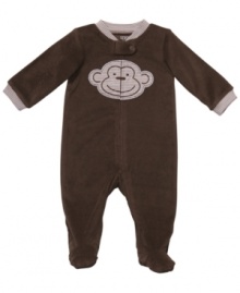 This terrific terry coverall from Carters that is just what your baby boy will feel completely comfortable in.