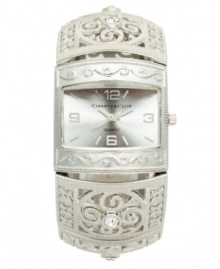 An elegant filigree design presents a classic look to this Charter Club watch.