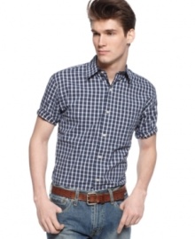 Pep up your prep game. This crisp plaid shirt is a confident and classic shirt for summer.