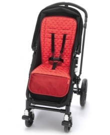 Add some style to your stroller while protecting it from crumbs and spills. Little ones get a cushy ride and plenty of airflow from raised memory foam. The liner's multiple slots accommodate any stroller strap configuration while non-slip backing keeps it in place.