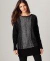 Adorable over leggings or skinny jeans, this ombre striped DKNYC sweater tunic is perfect for a stylish cold-weather look!