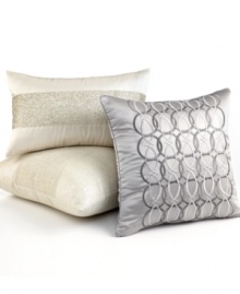 Coordinating perfectly with the Calligraphy bedding collection, this decorative pillow from Hotel Collection features an embroidered arabesque design for a sophisticated appeal.