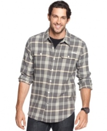 Plaid adds some prep to this flannel work shirt from Field & Stream.