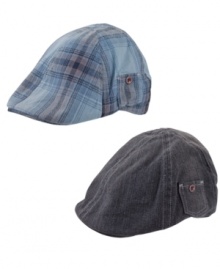 Heads up! Cool style will keep his hair undercover in this stylish newscap hat from Levi's.