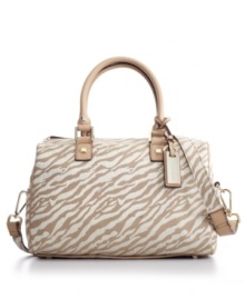 A flawless linen satchel is the perfect intersection of refinement and relaxation. This classic shape by Calvin Klein is offered in a solid or animal print design, and includes a removable crossbody strap.