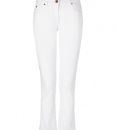 Classic white ankle length jeans from Michael Kors - Infuse instant chic to any ensemble with these bright white jeans - Five-pocket, cropped silhouette, gold-tone rivets - Wear with an oversized sweater, trench, and wedges