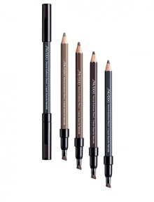 Achieve and maintain perfect brows all day long. Firm pencil precisely draws in individual brows or fills in broad areas. Maintains a just applied look without need for touch up. Brush end blends hairs and pencil for a natural look. Available in 4 shades.Call Saks Fifth Avenue New York, (212) 753-4000 x2154, or Beverly Hills, (310) 275-4211 x5492, for a complimentary Beauty Consultation. ASK SHISEIDOFAQ 