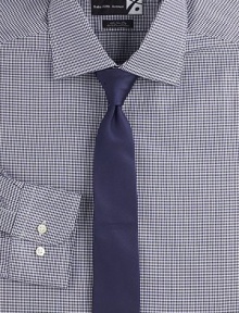 EXCLUSIVELY OURS. Classic-fitting standard in houndstooth-patterned cotton, this elegant dress shirt exemplifies expert craftsmanship and tailoring. Buttonfront Spread collar Cotton Machine wash Imported 