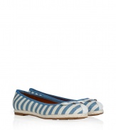 With their cheeky mouse detailed toes and soft pastel striping, Marc by Marc Jacobs espadrille flats give every outfit a fun finish - Round toe with characteristic mouse embellishment, blue and oatmeal striped canvas uppers, espadrille trimmed sole - Flat, comfortable rubber soles - Wear with an oversized silk tee and bright ankle skinnies