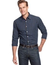 Crisp and classy-staying inside the box has its benefits with this plaid John Ashford shirt.