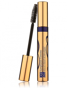 Lashes seem to multiply, magnify, grow to extremes. Three different high-volume fibers create audacious, false-lash effects. Lash Advancing Vitamin Complex conditions. Lustrous color leaves eyes looking brighter, wider, more seductive than ever. Oversized Brushcomber Extreme™ creates over-the-top lashes. 