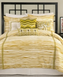 Bold and contemporary, this comforter set from Trina Turk commands attention with statement-making stripes in a vibrant color palette.