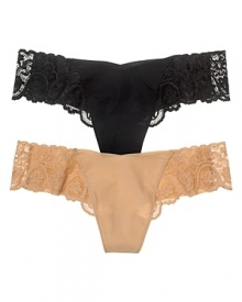 Commando's luxurious soft thong gets a sultry update with a thick lace waistband.