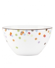 Have more fun at the table with the playful confetti pattern and sublime durability of this Market Street Green cereal bowl by kate spade.